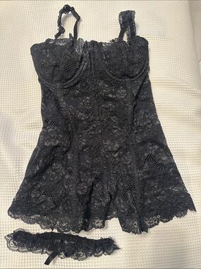VS zipper front Lace Halter Bustier
